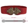 INSPIRE CHIC Women's Metal Symmetric Flower Interlock Buckle Textured Elastic Cinch Belt - 3 of 4