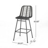 DSVIMOY Counter and Bar Stool Set of 2 Outdoor Wicker Barstools with Durable Design for Patio, Gray, 37.75"*22.75"*21.25" - 3 of 4