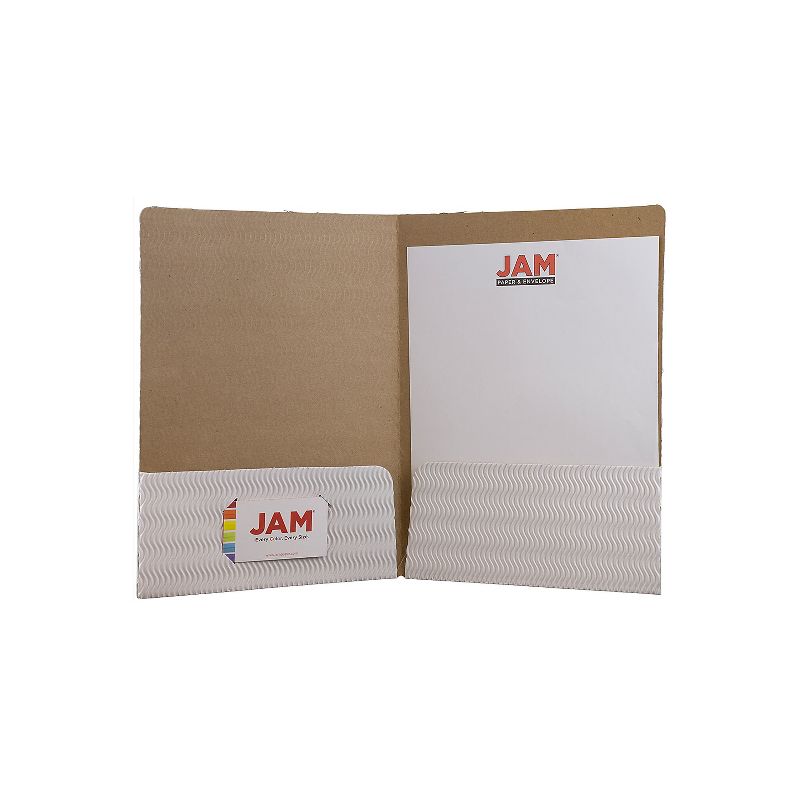 JAM Paper Corrugated Two-Pocket Fluted Folders White 88506D, 3 of 4