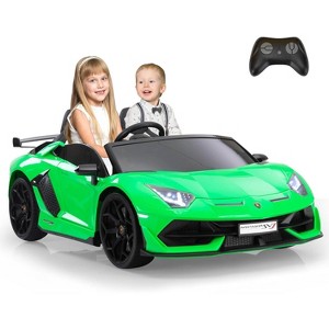 Sandinrayli 24-Volt Licensed Lamborghini 2 Seater Kids Ride On Car With Remote Control and Drifting Feature in Green - 1 of 4