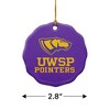 University of Wisconsin-Stevens Point Pointers Logo Porcelain Scalloped Holiday Christmas Tree Ornament - 3 of 4