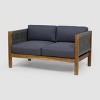 Laurel 2pc Acacia Wood Loveseat Set Teak/Gray - Christopher Knight Home - 3 of 4