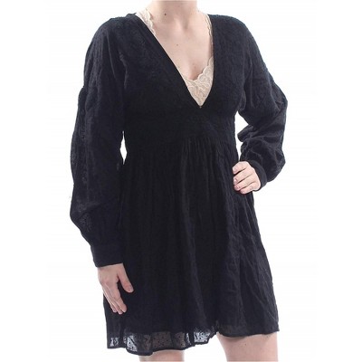 Free People Womens Sugarpie A-line Dress, Black, Small