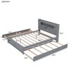 Queen Size Bed Frame with Trundle, Wood Platform Bed with 2 Drawers, Bed Frame with Headboard, Wooden Slats Support, No Box Spring Required - 3 of 4