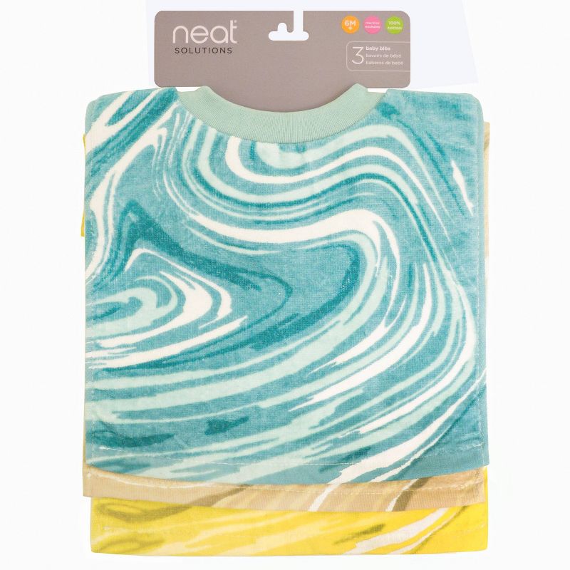 Neat Solutions Printed Pullover Toddler Bib Set - Neutral Marble - 3pk, 2 of 10