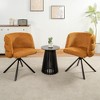 QingMoon 270° Swivel Home Office Chairs Set of 2, Mid Century Modern Desk Chairs, Upholstered Vanity Chairs with Metal Base for Living Room - 2 of 4