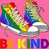 Adult Design By Humans Be Kind Sneakers LGBTQIA PrideBy Legato Tendo Racerback Tank Top - 2 of 2