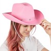 Zodaca Felt Pink Cowgirl Hat for Women and Men, Costume Accessories, 14.8 x 10.6 x 5.9 Inches - 3 of 4