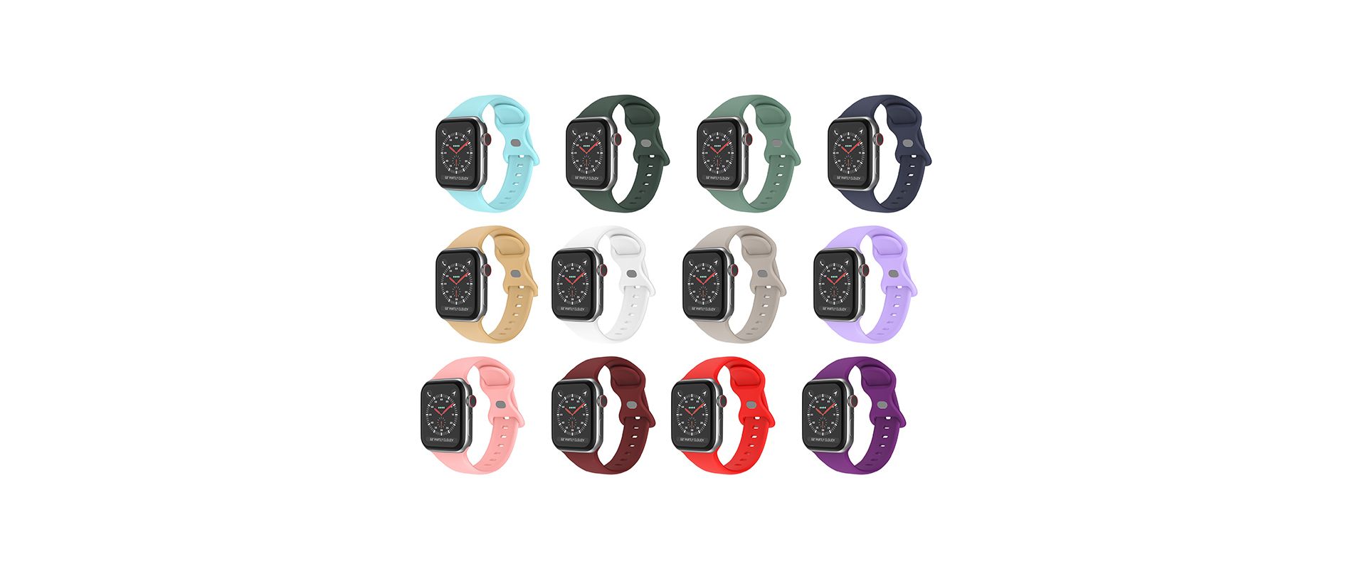 Link Apple Watch Compatible Soft Silicone Sport Band Waterproof Mens Womens For Series SE 7 6 5 4 3 2 1