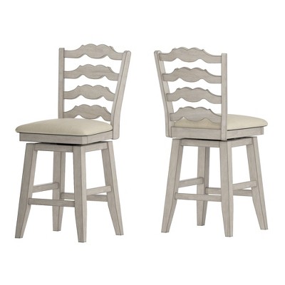 24" South Hill French Ladder Back Swivel Counter Height Chair - Inspire Q