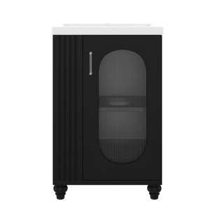 Ridstar 20 in. W Black Bathroom Cabinet with Two Adjustable Shelves - 1 of 4