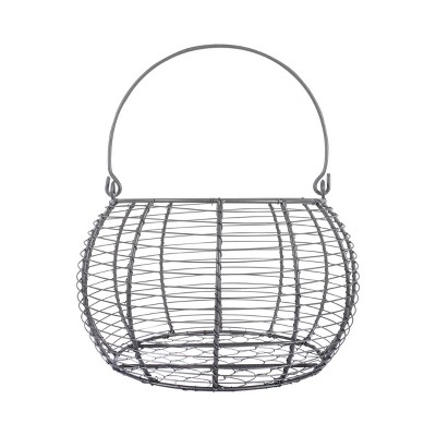 Rustic Metal Round Wire 3-Piece Basket Set for Garden & Kitchen