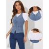 INSPIRE CHIC Women's Denim Halter Neck Button Down Backless Jean Vest - 2 of 4