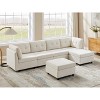 VANOMi Chenille Sectional Sofa with Ottoman - 2 of 4