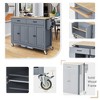 Mobile Kitchen Island Cart, Rolling Kitchen Island With 2 Drawers, 4 Doors Cabinet, Kitchen Island on Wheels for Hotel Kitchen Dinning Room - 3 of 4