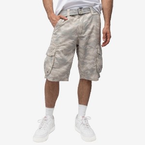 RAW X Men's Belted 12.5" Inseam Cargo Shorts,Plaid Shorts,Camo Shorts - 1 of 4