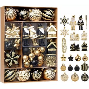 50 Pcs Christmas Ball Ornaments Set, Shatterproof Christmas Tree Decoration Balls, Printed Hanging Balls for Holiday Party Wedding - 1 of 4