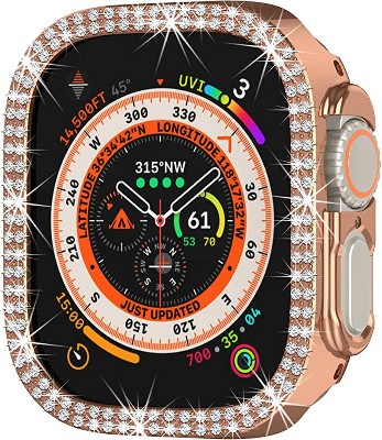 Worryfree Gadgets Bling Case Compatible with Apple Watch Ultra 49mm Case Bling Crystal Shockproof Protective Frame Bumper Case Cover
