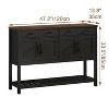 GDFStudio Nicolas 47.2'' Farmhouse Storage Cabinet with 4 Doors, 2 Drawers and Slatted Lower Shelf - 3 of 4