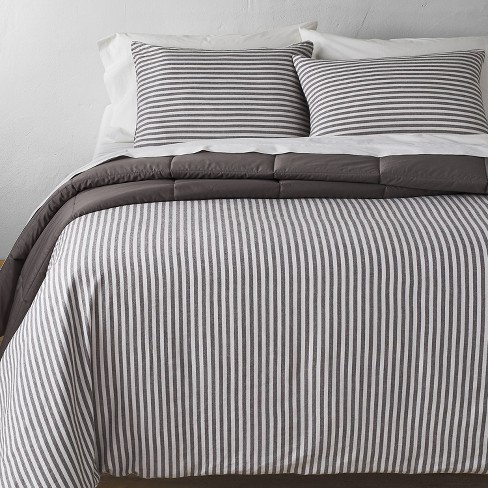 Thomasville Relaxed Comforter Set, Gray Stripe