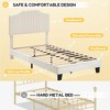 Twin Bed Frames - Upholstered Platform Bed Frame with Bed Headboard, Strong Wooden Slats, Velvet Fabric Wrap, No Box Spring Needed - 3 of 4