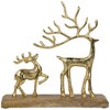 Northlight Reindeer and Fawn Metal Christmas Figure - 10.25" - Gold - 3 of 4