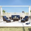 Spruce & Spring Outdoor Wicker Patio Outdoor Sofa Swivel Chair Coffee Table - 2 of 4