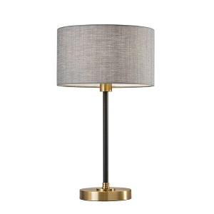 24" Bergen Collection Table Lamp Black - Adesso: ETL Listed, Metal Body, Polyester Shade, 3-Way Switch - 1 of 4