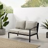 Clark Outdoor Steel Right Side Loveseat Taupe/Matte Black - Crosley - 2 of 4
