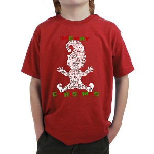 LA Pop Art Christmas Elf - Boy's Word Art T-Shirt - 1 of 4