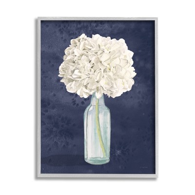Stupell Industries White Floral Bouquet in Bottle Blue Painting