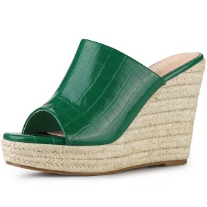 Allegra K Women's Espadrille Wedge Heel Wedge Sandals - 1 of 4