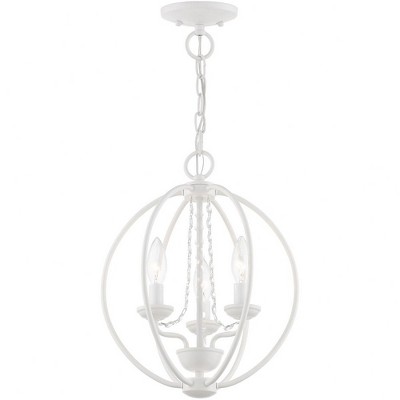 Mini Arabella White Crystal 3-Light Orb Chandelier