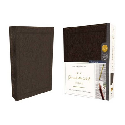 KJV, Journal the Word Bible, Bonded Leather, Brown, Red Letter Edition, Comfort Print - by  Thomas Nelson (Leather Bound)