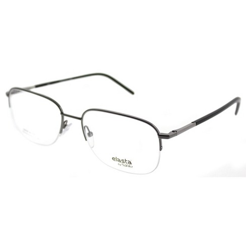 Elasta V81 Unisex Semi-rimless Eyeglasses Dark Ruthenium Black 56mm : Target