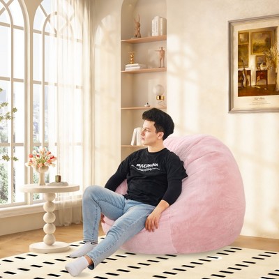 NicBex Faux Fur Bean Bag Chair for Adults,Lazy Sofa Chair Can Be Converted Into a Floor Bed,Machine Washable Lounge Chair for Living Room