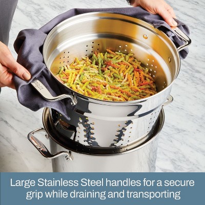 Stainless Steel 6-Quart Pasta Pot with Basket Insert