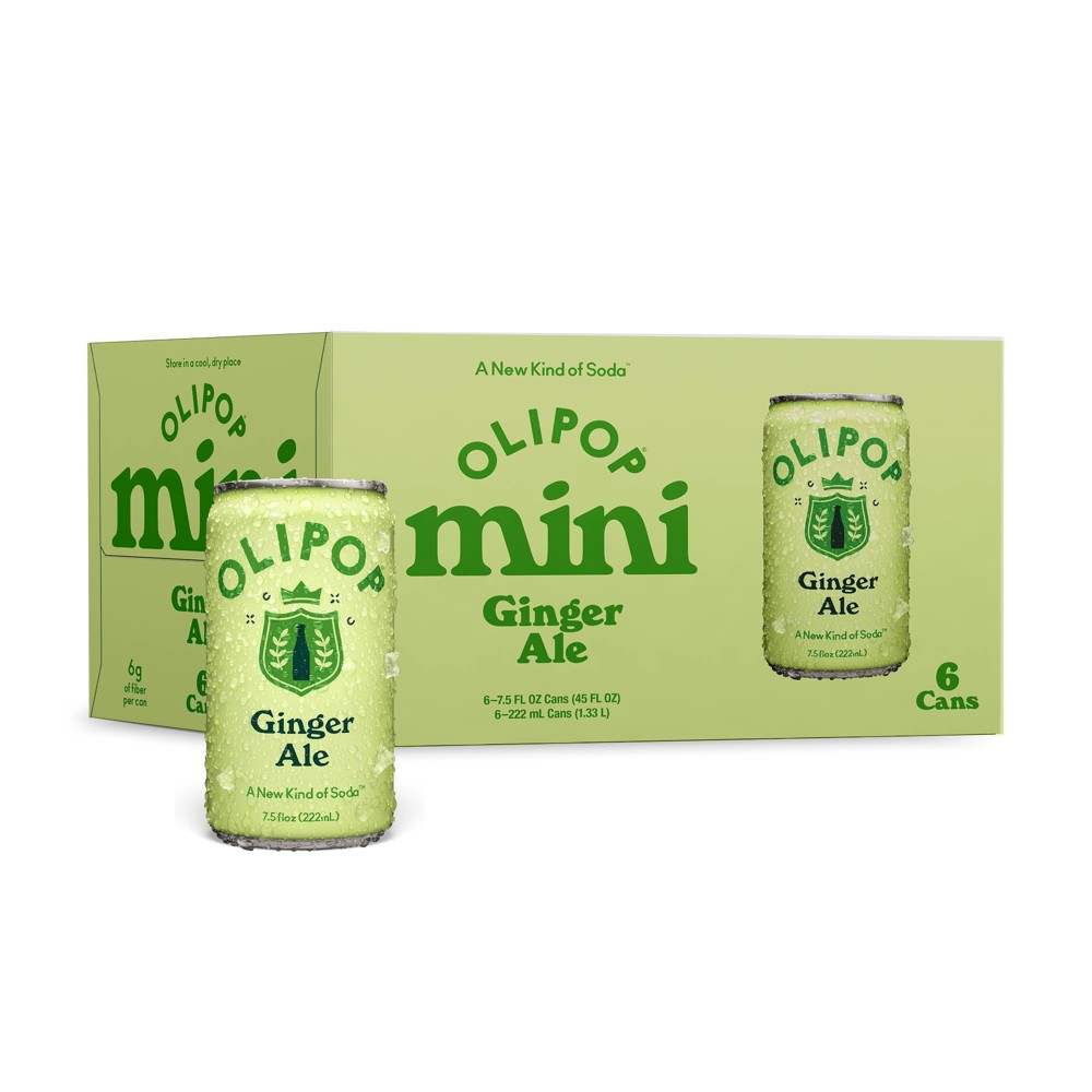OLIPOP Mini's Ginger Ale Soda - 6pk/7.5 fl oz Cans