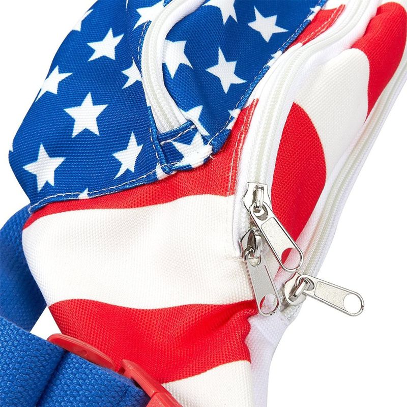 Juvale American Flag Fanny Pack for Women and Men, Patriotic USA Crossbody Bag with Adjustable Waist Belt Straps for 4th of July, 15 x 5 x 3 In, 5 of 9