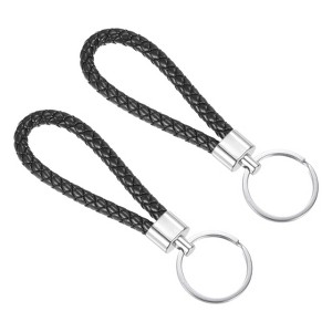 Unique Bargains PU Braided Leather Keychain for Bag Wallet Decoration 2 Pcs - 1 of 3