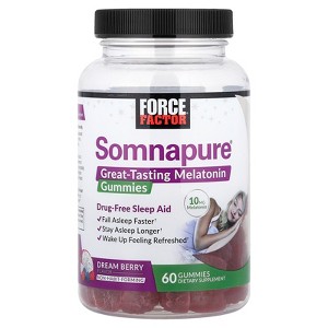 Force Factor Somnapure®, Great Tasting Melatonin Gummies, Dream Berry, 60 Gummies (5 mg per Gummy) - 1 of 3
