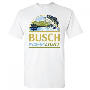Mens Busch Light Brewed For Fisher White Colorway T-Shirt - 1 of 2