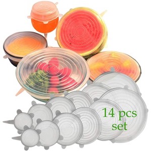 Silicone Stretch Lids bowl-covers Set Of 14 Various Stretchy Sizes - 1 of 4