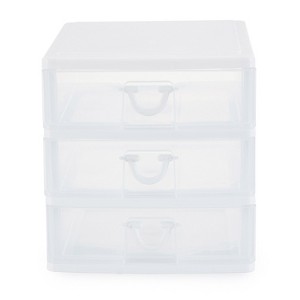 Gracious Living Clear Mini 3 Drawer Desk and Office Organizer for Storing Cosmetics, Arts, Crafts, and Stationery Items - 1 of 4