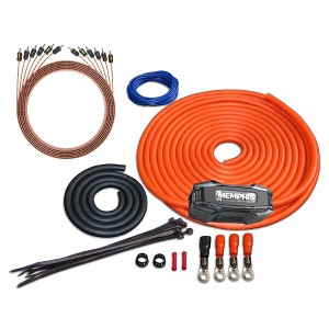 Memphis Audio 0GKIT 0-Gauge Amp Install Kit With ANL Fuse Holder With One 250A Fuse, And A Pair Of ETP-17 17-Foot RCAs - 1 of 2