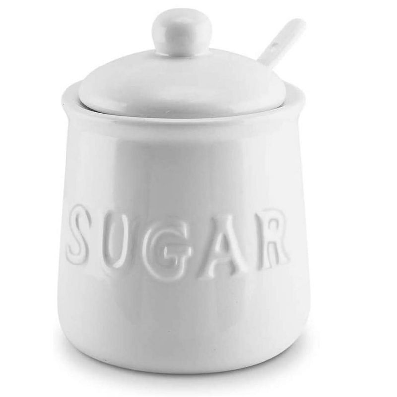 Kovot 16 oz Ceramic Sugar Jar & Spoon Set | White, 3 of 7