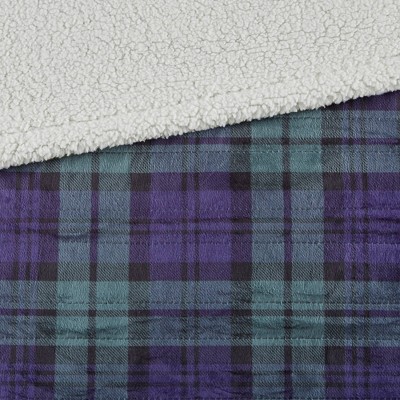 60" x 70" Blue Green Plaid Electric Heated Throw Blanket