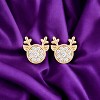 Slickblue Festive Reindeer Earrings – Clear CZ, Holiday-Themed Jewelry in Goldtone/Rose Gold/Silver for Women - 3 of 3