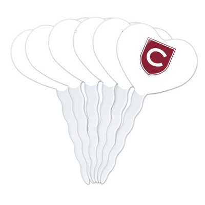 Colgate University Secondary Logo Heart Love Cupcake Picks Toppers Decoration Set of 6