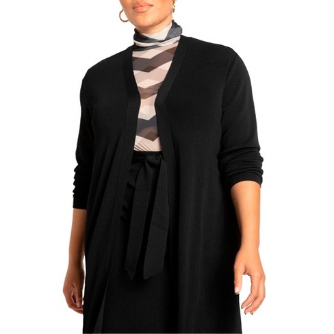 Eloquii Women's Plus Size Throw On Duster - 26/28, Black : Target